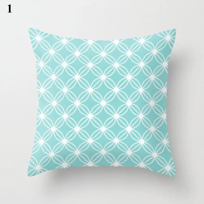 Mint Green Printed Decorative Pillowcase Office Living Room Car Ornaments Home Pillowcase