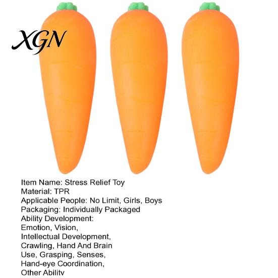 Anxiety Relief Toy 1/2/3Pcs Simulated Carrot Squeeze Soft Stretchy Stress Relaxation Ball Vegetable Sensory Students Office Workers Anti-anxiety