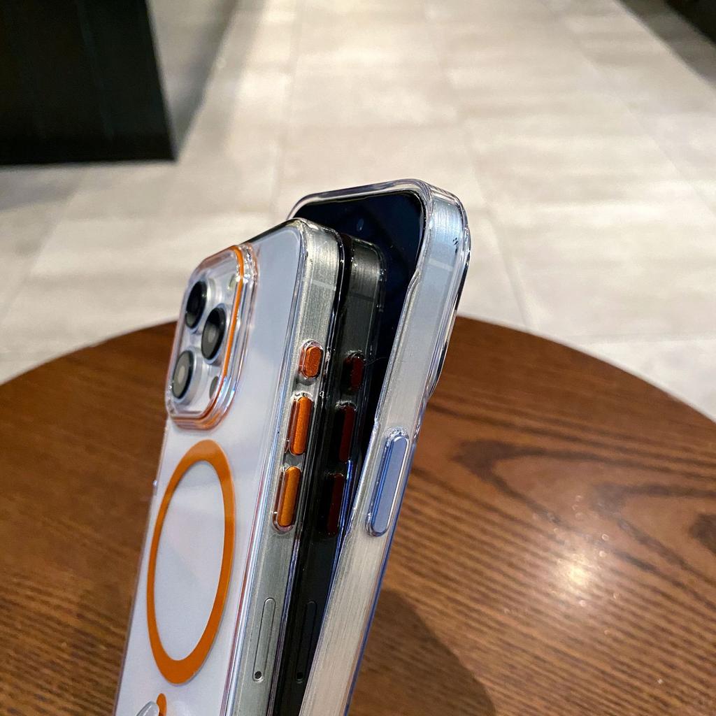 Anwendbar für iPhone16PROMAX Handyhülle Einfache Transparente Farbe Magnetisches Laden Apple 15 Sturzfestes PC-Hartschalenetui