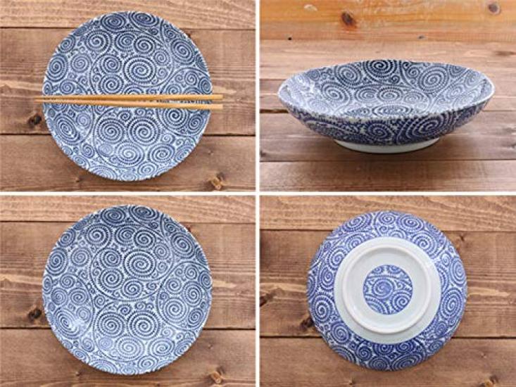 Tableware East Dyed Octopus Pasta Bowl Set of 3 Pasta Plates Large Plates Curry Plates (Old Arabesque) (Outlet Included)