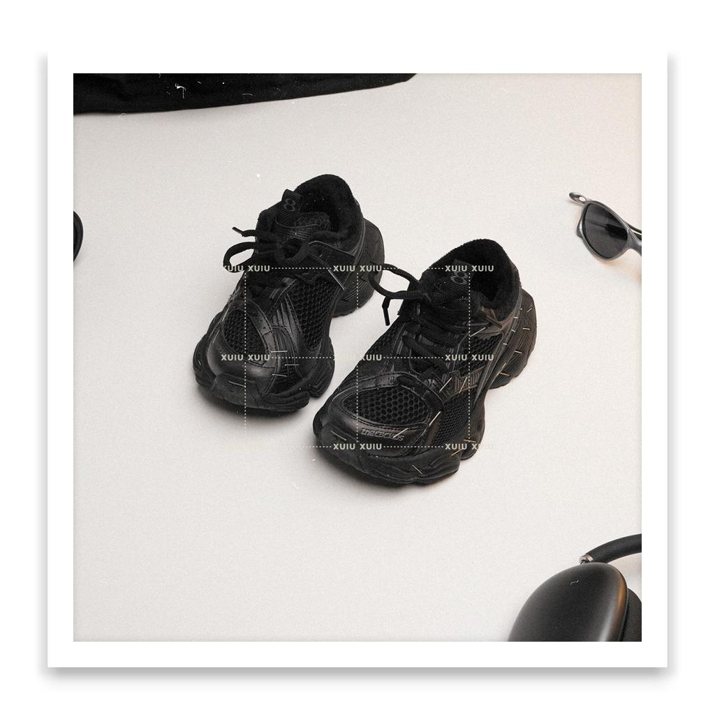 XSHX "Paris Staples" Children's Dad Sneakers Autumn and Winter Men's and Women's Velcro Parent-Child [Wenzhou Shoes]