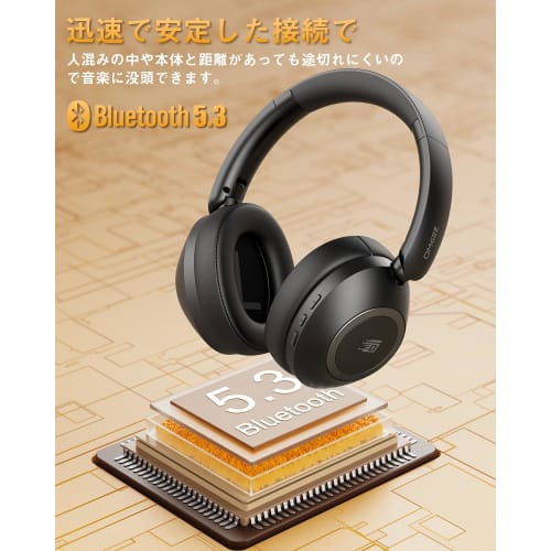 Wireless Headphones [ANC Noise Cancelling & HIFI Sound Quality] Bluetooth 5.3 Dual-Use Wired/Wireless Headphones, Up To 80 Hours of Playback, Built-in