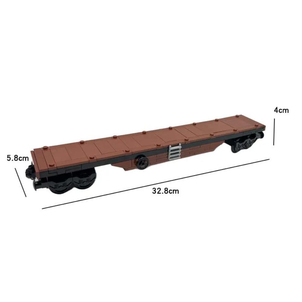 Creative Small Building Blocks German Freight Train Carriages Set - Stone/Coal/Low-bed Cars DIY Toy