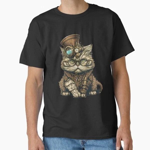 Steampunk Persian Cat Fantasy Illustration Class Made In Usaaus Tshirt S2xl S