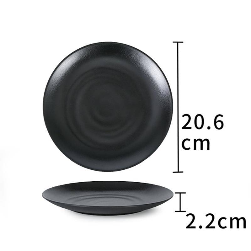 

Черная меламиновая тарелка Western, поднос для сервировки, тарелка для барбекю, ресторан, имитация фарфора, столовая посуда, круглое блюдо
