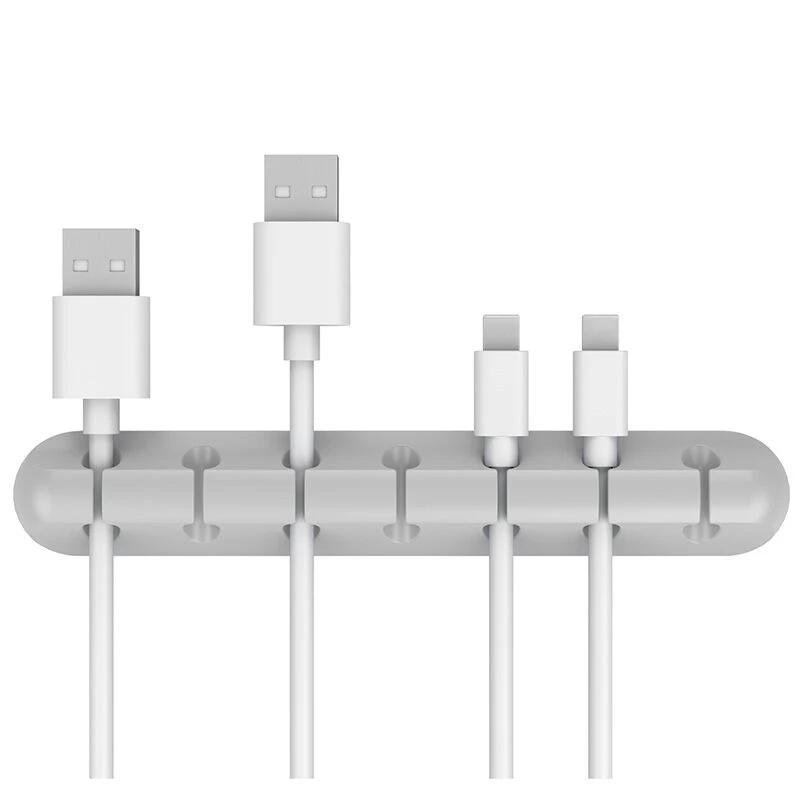 3/5/7 klipsów zwijacz kabli biurkowy samoprzylepny uchwyt na kabel ładujący USB organizer stołowy na przewód owinięty drutem artykuły biurowe
