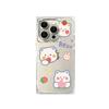 Square Back Tube Protection Clear Case For iPhone 11 14 Pro Max 13 12 16 ProMax 15 Plus Anti-Oxygen,Strawberry Bear Pattern Casing