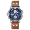 Khaki Aviation Series Automatic Mechanical Movement 100 Meters Waterproof Watch 44mm Blue Dial Stainless Steel Case Cowhide Strap H77506540