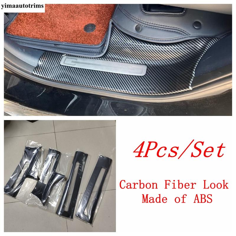 Car Inner Door Sill Pedal Frame Panel Protector Cover Trim Carbon Fiber Style Accessories For BYD Equation Leopard 5 2024 2025