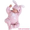 Silicone Reborn Baby Dolls Girl Clothes Outfit Accessories Pink Rabbit 46-50cm Doll Outfits Designer Fashion Doll Clothing Kit