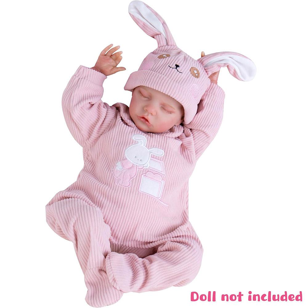 Silicone Reborn Baby Dolls Girl Clothes Outfit Accessories Pink Rabbit 46-50cm Doll Outfits Designer Fashion Doll Clothing Kit