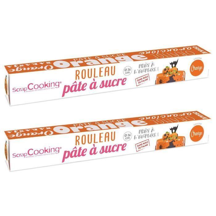 2 pâtes à sucre en rouleau Ø 36 cm - orange