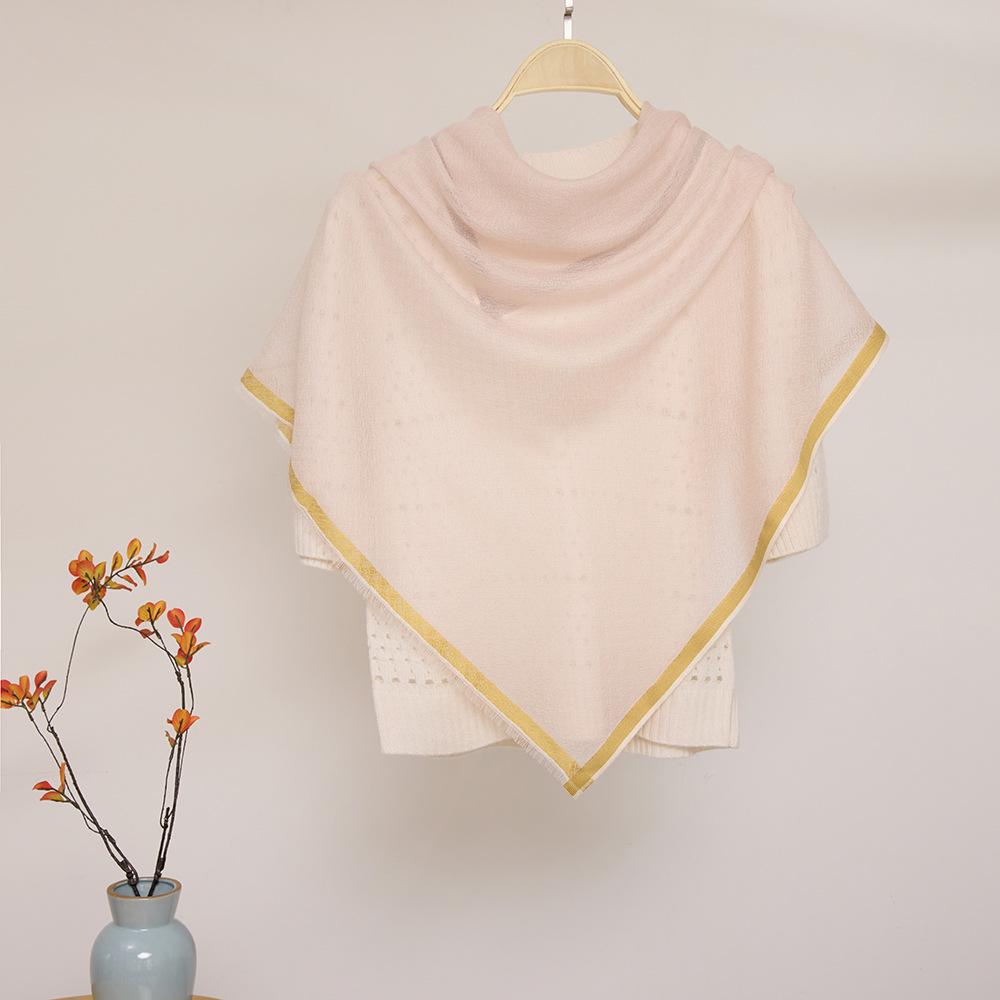 Women's Water-Soluble Cashmere Plaid Shawl: Sun-Blocking Summer Square Scarf & Air-Conditioned Room Wrap