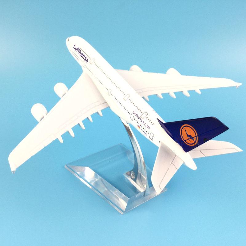 16cm Lufthansa Airbus 380 Flugzeugmodell Planel Flugzeug Diecast Metall 1/400 Maßstab Flugzeuge