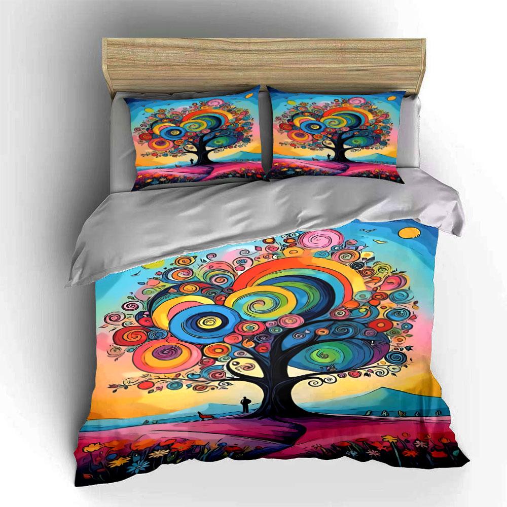 Colorful Swirl-patterned Tree. Bedding Sets Duvet Cover Sets Duvet Covers Pillowcases(1* Duvet Cover 2* Pillowcases Without Duvet Insert)