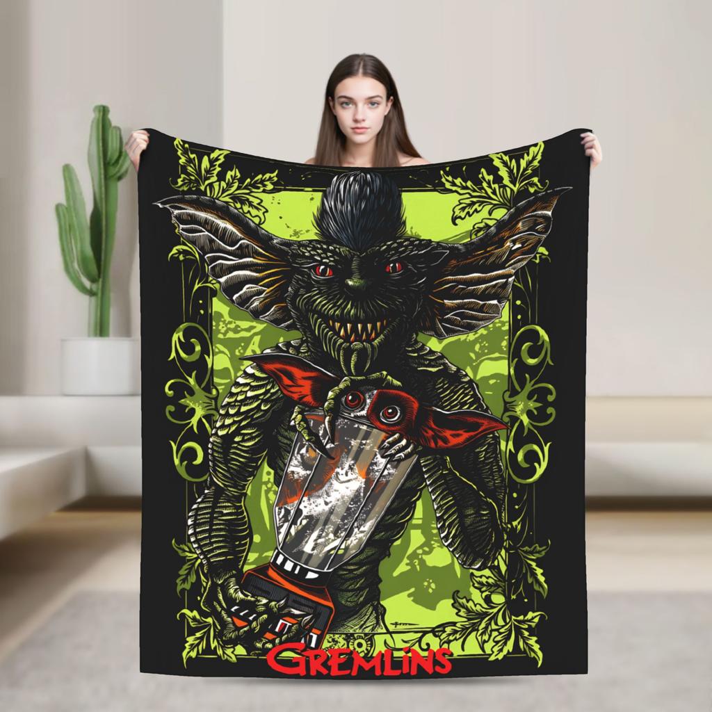 Christmas Horror Movie   Warm Blankets G-Gremlins Gizmo Camping Plush Bedding Throws Home Decor Flannel Bedspread Sofa Bed Cover
