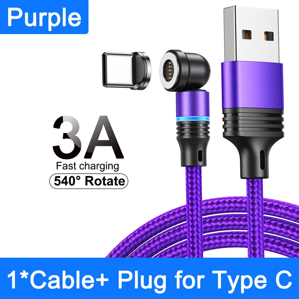 540° Otočný Magnetický Kábel 3A Rýchle Nabíjanie Typ C Kábel Pre Xiaomi Samsung Micro USB Dátový Kábel Magnetická Nabíjačka Pre iPhone 14