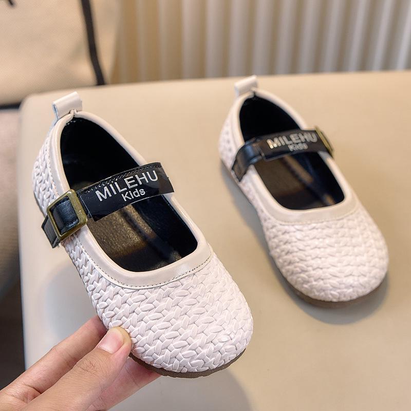 Girls' Versatile Woven Driving Shoes - Autumn 2025 Collection, Solid Color, Ages 3-12