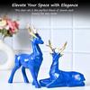 Set of 2 Deer Showpieces | Elegant Hiran Statues for Nature-Home and Office Décor, Ideal as Thoughtful Gifts for Nature , Family, and Friends (Blue)
