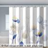 2D Flat, 2D Flat Shower Curtain, 1pc, Blue Tree Branch and Leaf Print Shower Curtain with 12 Hooks, Made of, Featuring Window an