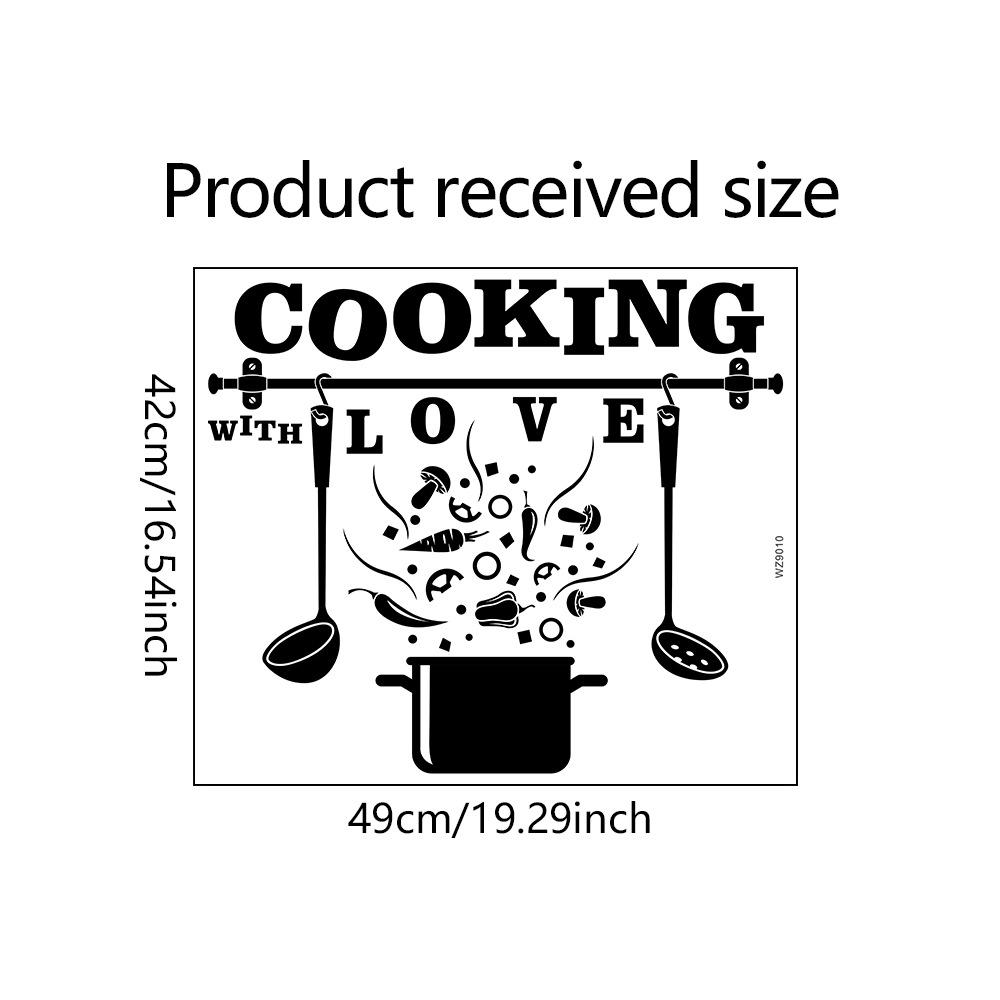 

WZ9010 Английский слоган Готовим с любовью Кухня Столовая Фон Ландшафтный дизайн Декоративные настенные наклейки 42*49cm/WZ9010
