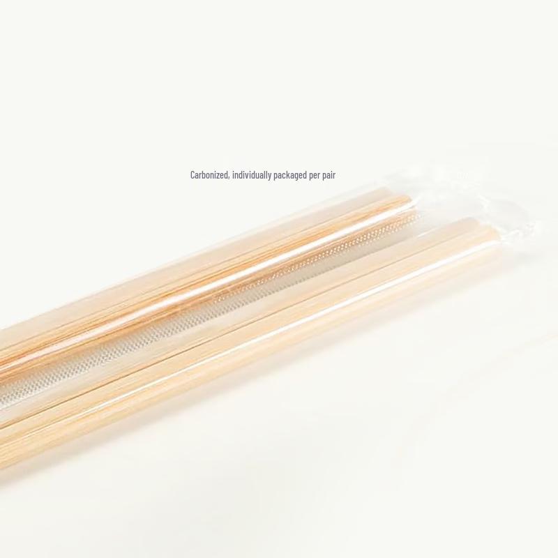 Qie E Tuan Tuan Disposable Individually Wrapped Carbonized Bamboo Chopsticks, 100 Pairs