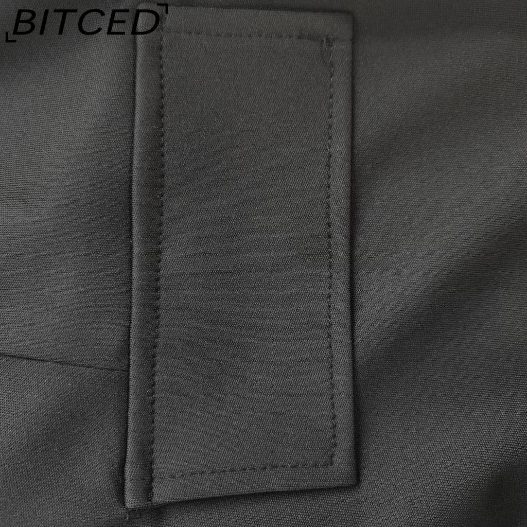BITCED Spring Collection Solid-Colour O-Neck Short-Length Waist-Defining Pocketed Elegant Dress