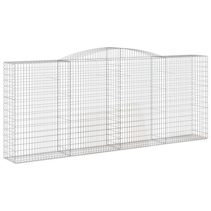 VidaXL Paniers à gabions arqués 2 pcs 400x50x160/180 cm fer galvanisé, gabion, cage de gabion, panier de mur de gabion, mur 3147035