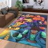 Big Hero 6 Team Anime Poster Armor Baymax Fighting City Night Colorful area rug floor decor great for gaming room dorm studio and cozy home spaces