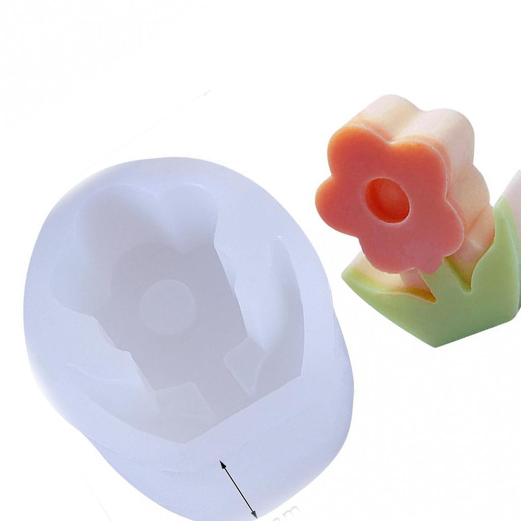 Handmade 3D Silicone Flower Mold Environmentally Friendly Flower Shaped Silicone Mold for DIY Crafts 58x69x32mm
