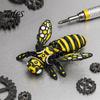 Flexible Robot Toy 3D Printed Articulated Bee Figure Toy, Keychain Ornament, Posable Mechanical Collectible Figurine Insect for Desktop Car Dashboard