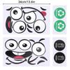 Cartoon Face Trash Can Stickers Self-Adhesive Waterproof Pvc Glossy Finish For Wall, Toilet, Refrigerator Indoor Outdoor