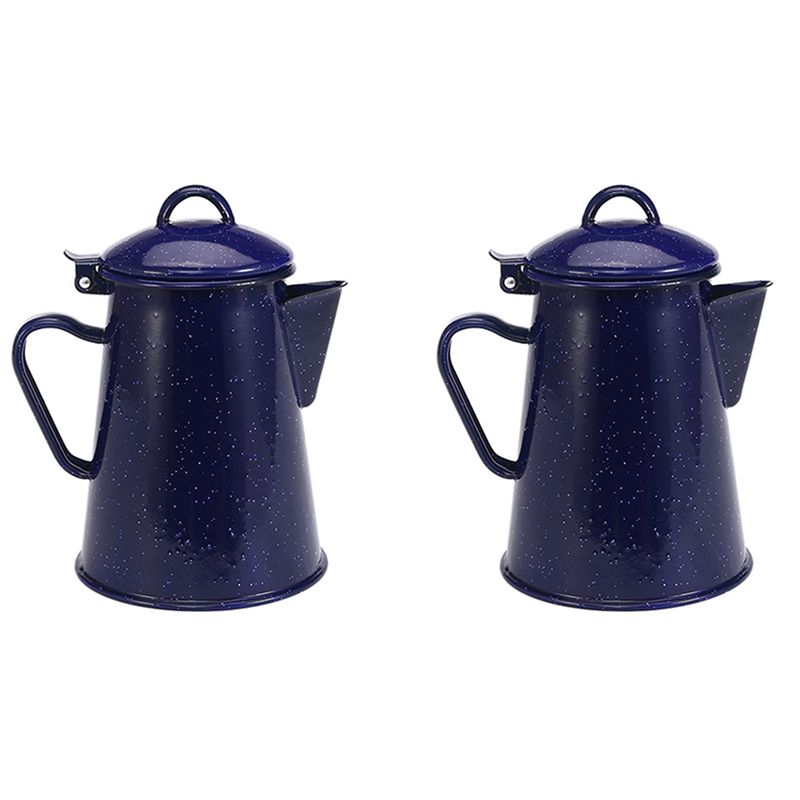 

ABWR-2X 1.2L Enamel Coffee Pot Hand Tea Water Kettle Teapot Vintage Home Decor Starry Sky Blue Teapot Cafe Tools синий