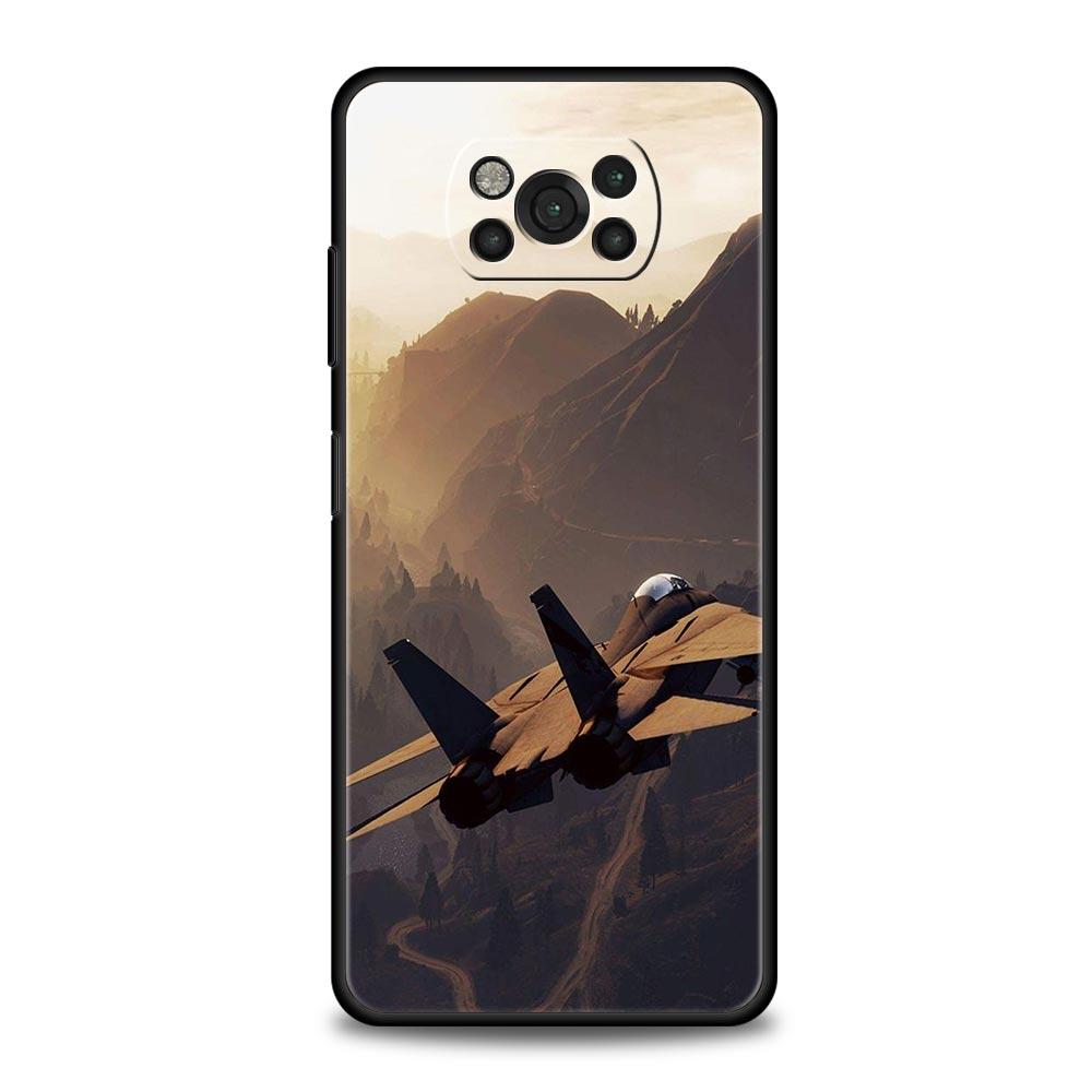 Fighter Planes Phone Case For For Xiaomi Poco X6 X5 Pro X4 X3 NFC F5 Pro F4 F3 GT M5 M4 Pro 5G M3 C51 C50 C55 Soft Cover
