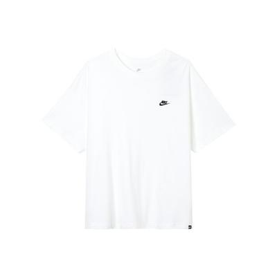 Men's Solid Color Loose-Fit White T-Shirt