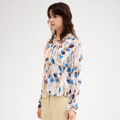 Lapli Tulip Pattern Wrinkle Blouse Lpbls325001