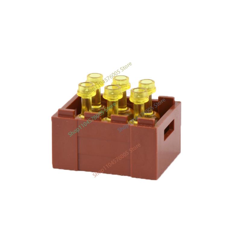 MOC City Scene Accessories Building Blocks Medieval Bonfire Flame Wine Bottle Reagent Bottle Box Compatible Mini Bricks Toys T11