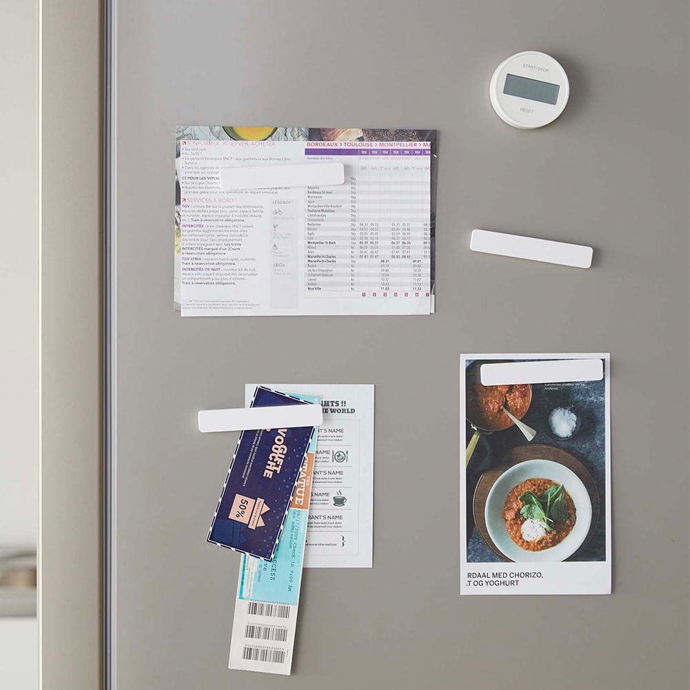 Yamazaki Magnet Bars, Set of 4, White, Approx. W10 x D1 x H1.8cm (Each), Tower, Easy to Remove, 5407