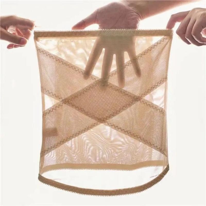 Oem Waist Trainer Corset Women Shapers Breathable Cross Mesh Girdle For Waist Shaping Maternity Postpartum Bandage Band