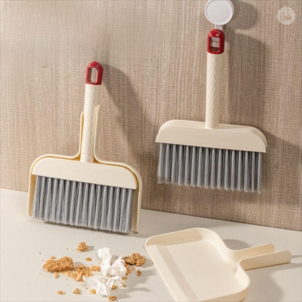 Plastic Desktop Mini Broom Mini Handheld Sweeping Brush Portable Dustpan Set  Household Tool