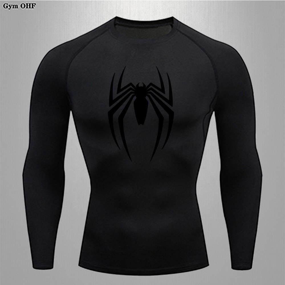 Maglietta Sportiva a Maniche Corte Rashguard Spider-Man Stampa Compressione Corsa Allenamento Bodybuilding T-Shirt Asciugatura Rapida