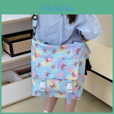 Lilo Stitch Children Backpack For Girls School Casual Nylon Shoulder Bag Cute Cartoon Style