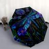 Blue Dragonfly Garden: A Vibrant Circular Art PrintUmbrella, Portable 3-Fold Compact Umbrella for Men & Women Gift