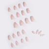 Gloss & Go 24 Reusable Artificial Fake Nail Set| Peach White Silver Glitter Triangle Design Nails| Lightweight & Long Lasting| Easy To Use| Quick