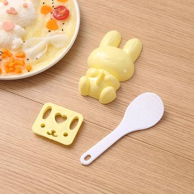 3 teil/satz Niedlichen Kaninchen Sushi Form DIY Sandwich Reis Ball Form Küche Gadgets Baby Kinder Frühstück Form Sushi Bento Zubehör