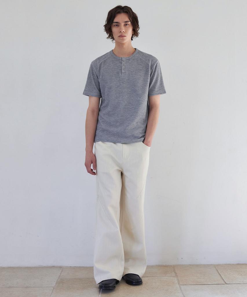 SENTAIR Contour Henley Neck Half T-Shirt _Gray