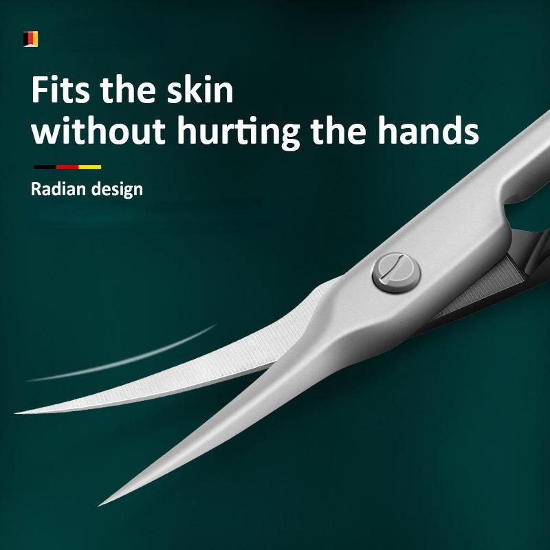Stainless Steel Curved Tip Thin Blade Cuticle Scissors Nail Clippers Trimmer Manicure Tools Eyebrow Toos Dead Skin Remover