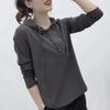 Autunno Nuovo Felpa da Donna Maniche Lunghe con Cappuccio Maglia Base Casual Ampia da Mamma T-shirt da Donna Taglia Grande