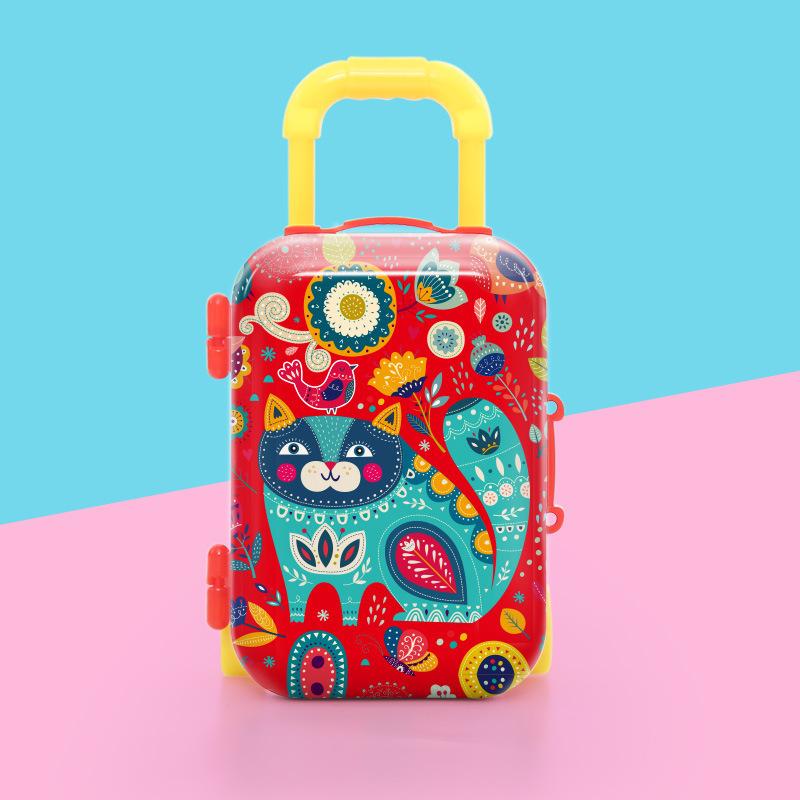 Kids Interactive Kids Party Doll Luggage Set Dollhouse Decoration Plastic Made Brain Training Portable Decorative To 1