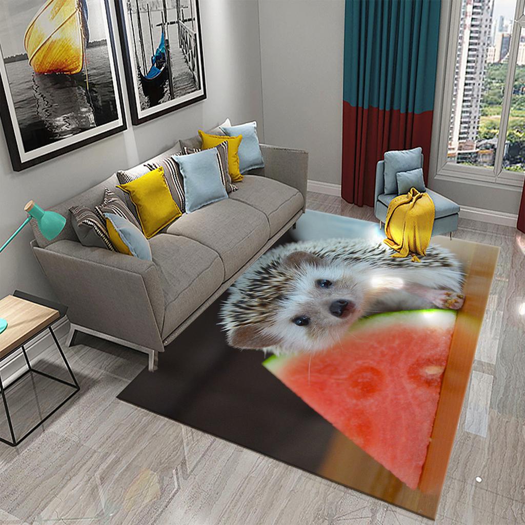 3D Hedgehog Carpet Cute Animal Rugs for Living Room Bedroom Floor Area Decor Mats Bathroom Toilet Door Entrance Non-slip Carpet